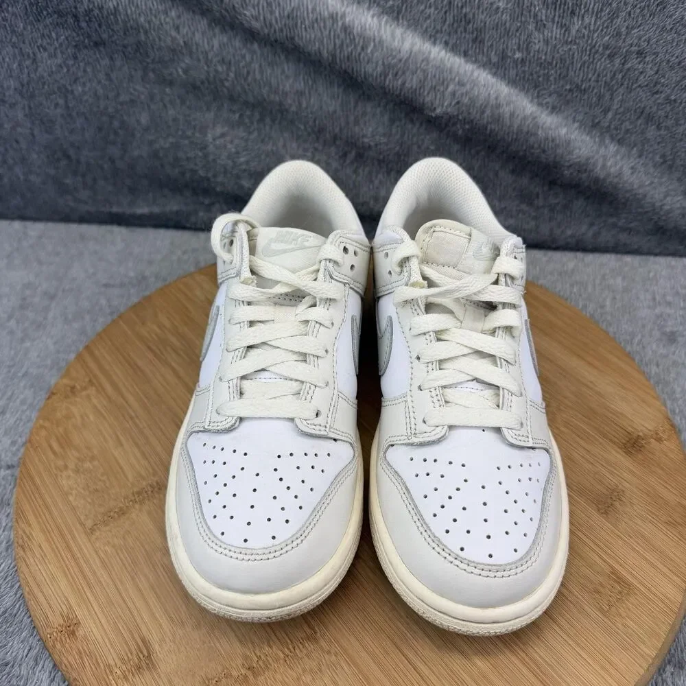 Nike Dunk Low Shoes Boys Size 4.5Y White Leather Casual Sneakers FB9109-109